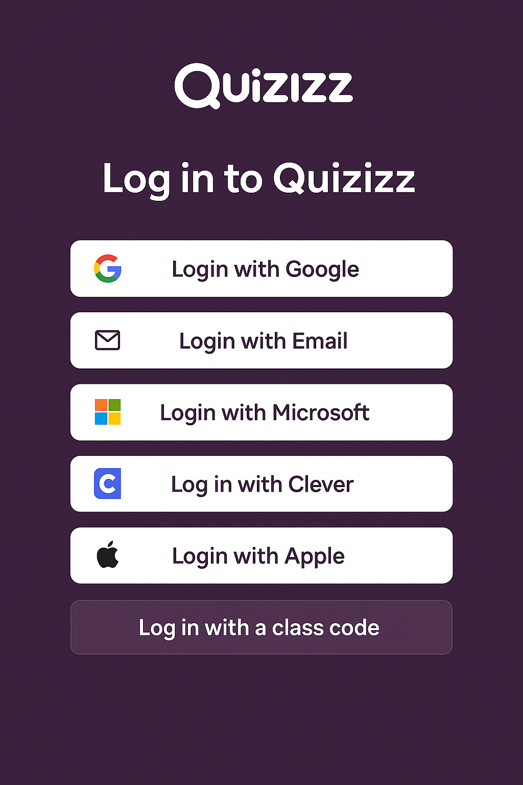 quizizz login